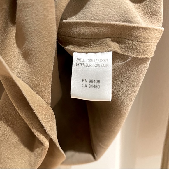 Theory Boho Leather Top with two leather corded bows Size M - Carmel color - Picture 13 of 17